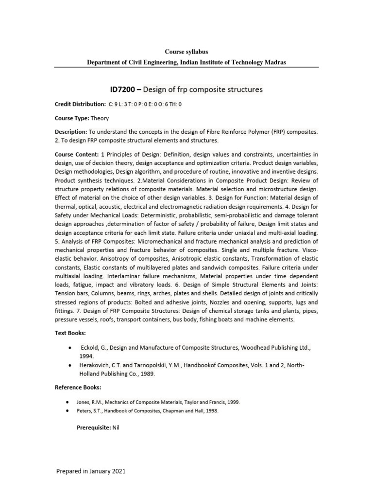 ID7200 - Design of FRP Composite Structures | PDF | Composite Material ...