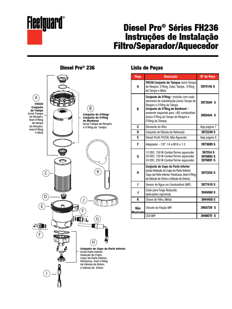 Pre Filtro FH 236 | PDF | Motores | Diesel