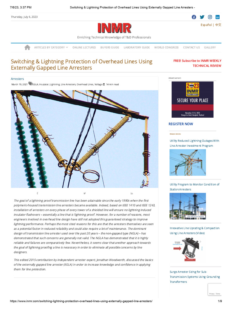 Externally Gapped Line Arresters Explained | PDF | Insulator ...