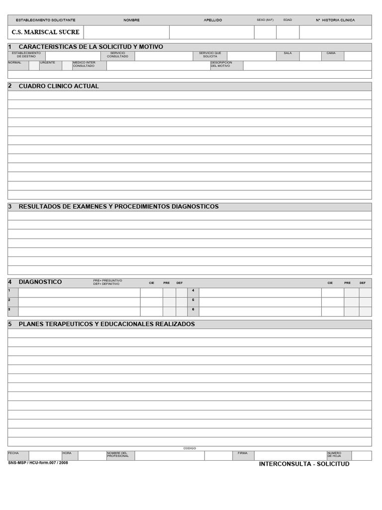 Informe de Interconsulta MSP 007 | PDF | Enfermedades y trastornos ...