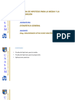 Sesión Prueba de Hipotesis para La Media y La Proporción