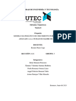 Métodos Numéricos: Ecuación para Estimación de Población en Madre de Dios.