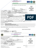 Sample Admission Test Form