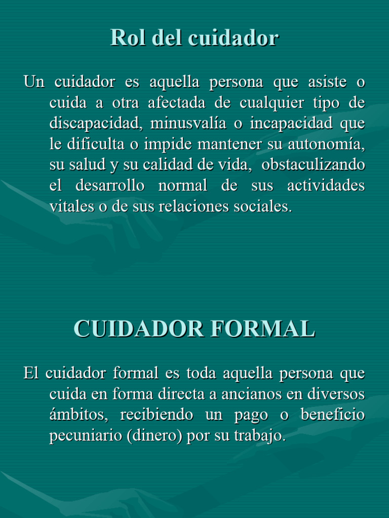 Rol del cuidador clase 3 pdf