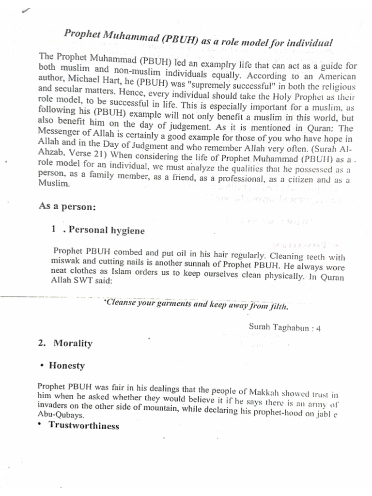 Prophet As An Individual, Peacemaker, Leader, Educator | PDF