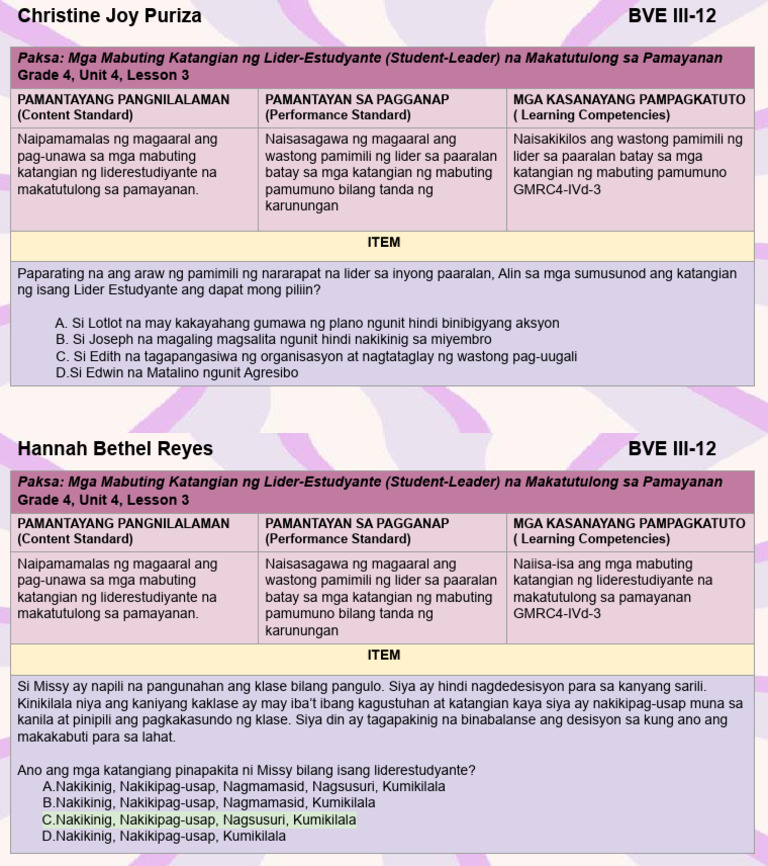 Puriza-Reyes One Item | PDF