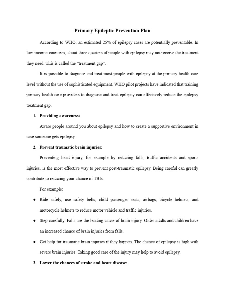 Epilepsy Prevention Plan PDF Epilepsy Ketogenic Diet
