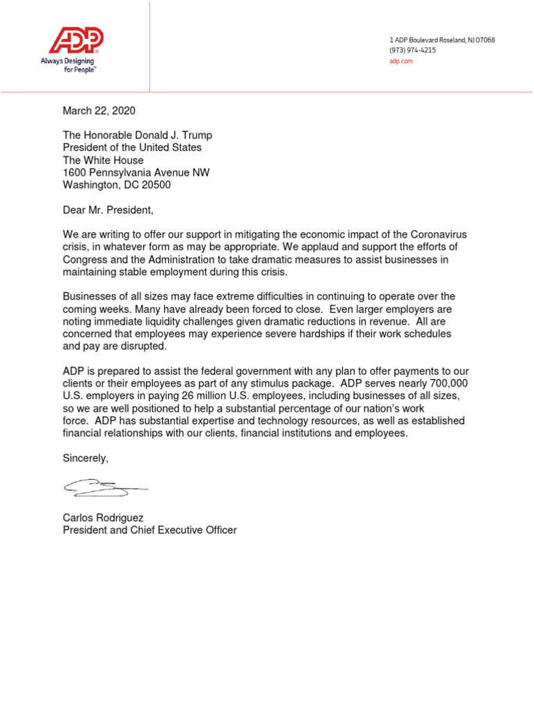 Letter To White House | PDF