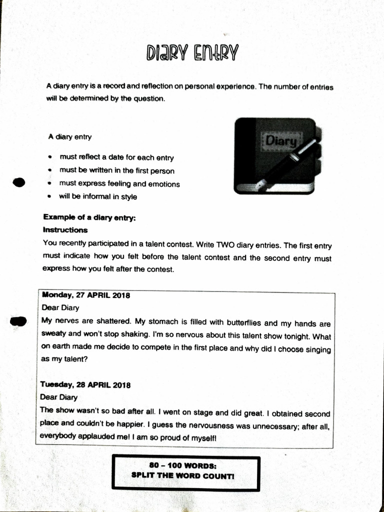 Diary Entry PDF