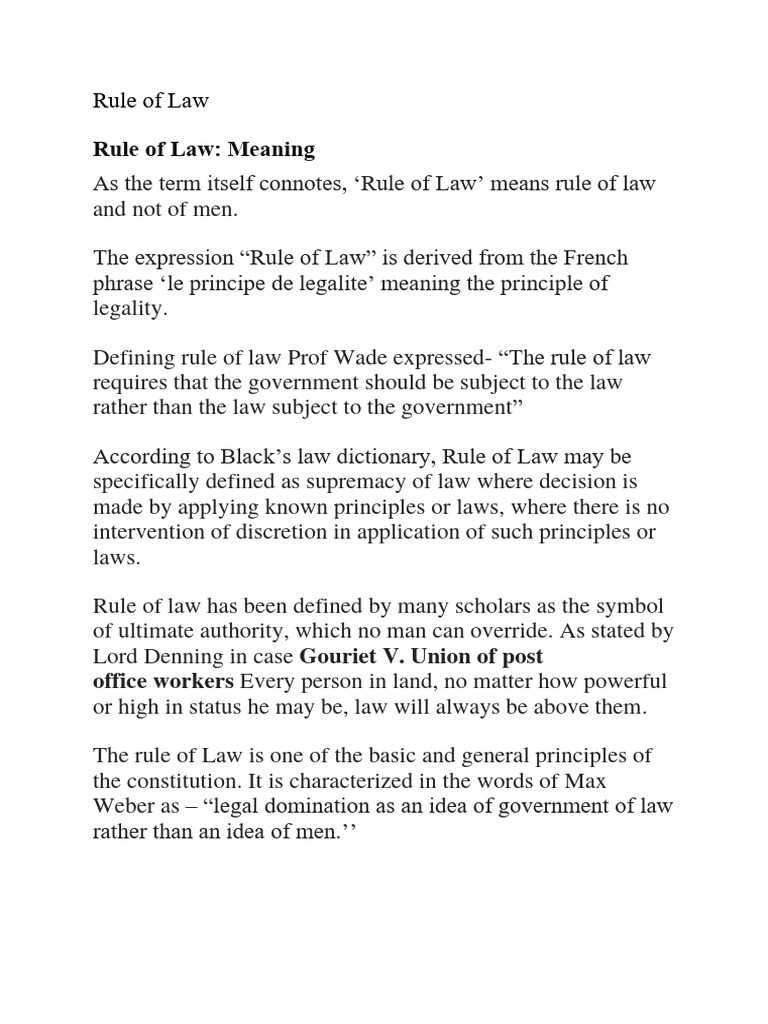 Rule of Law | PDF