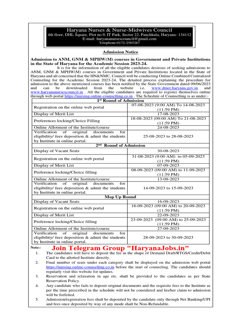 haryana-anm-gnm-mphw-admission-2023-24-notification-pdf