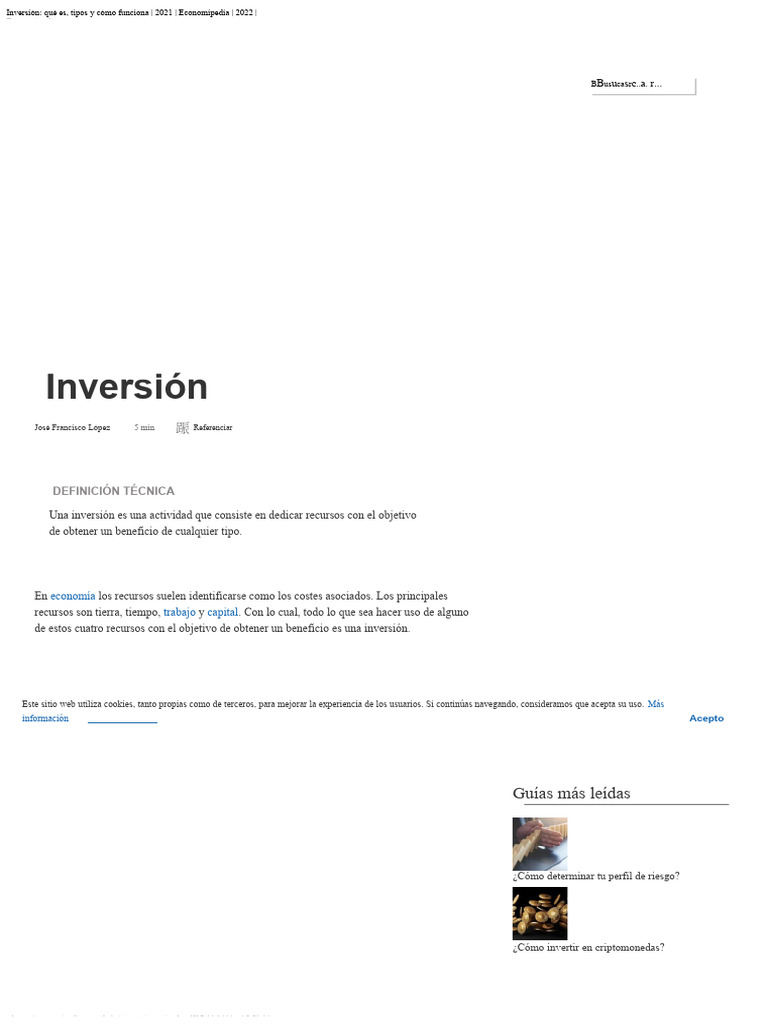 Guía Básica de Inversión y Tipos | PDF | Inversiones | Dinero