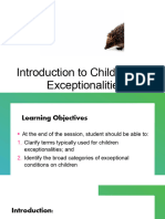 Introduction To Children With Exceptionalities