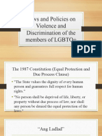 Laws and Policies On Violence and Discrimination of