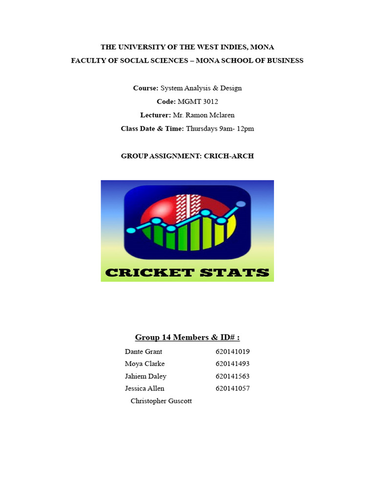 CricArch: Cricket Data Management System | PDF | Business