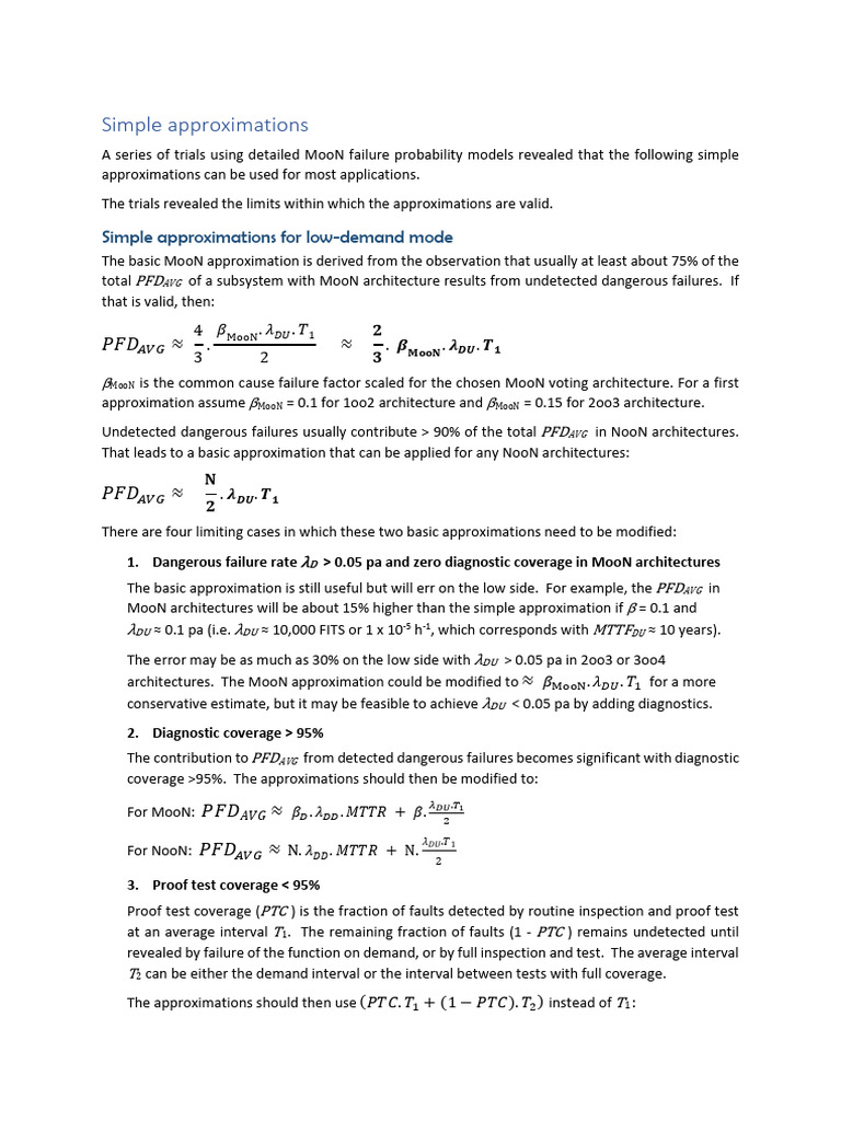 Simple Approximations For Safety Functions With Any MooN 1702236944 ...