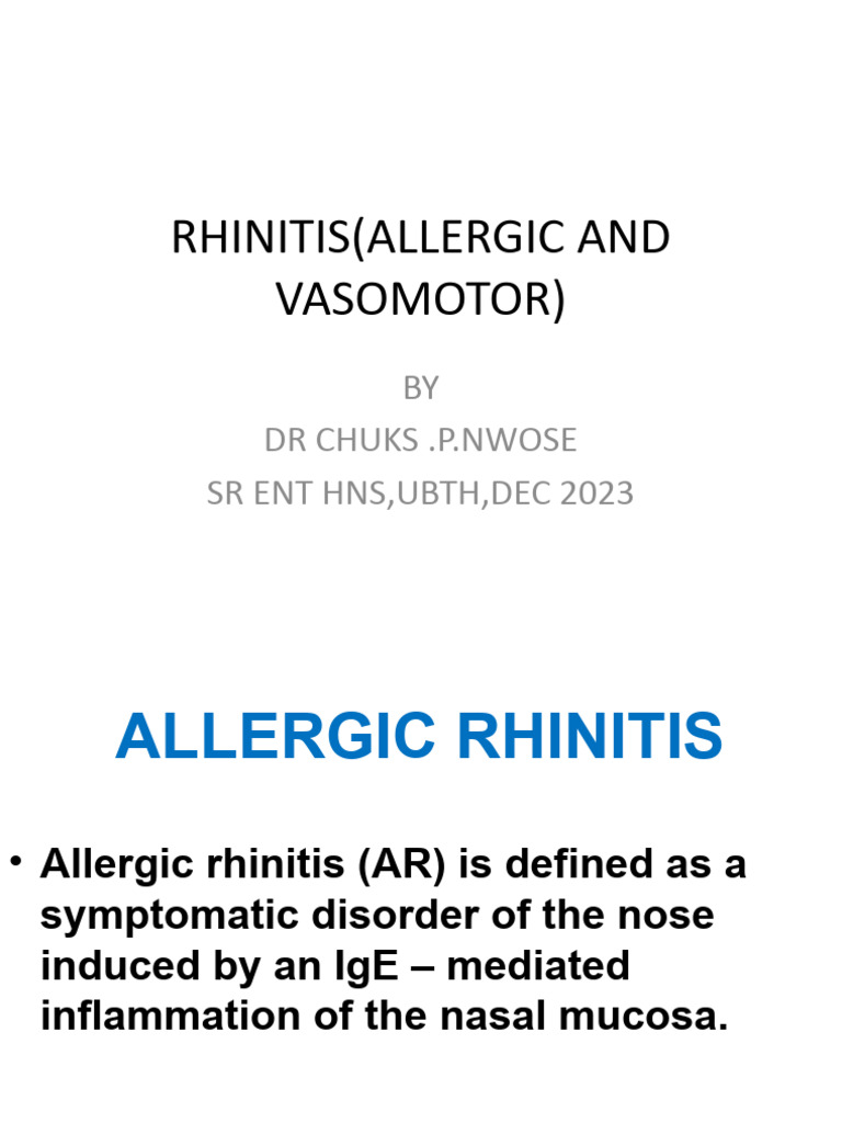 Understanding Allergic Rhinitis: Causes & Treatment | PDF | Allergy ...