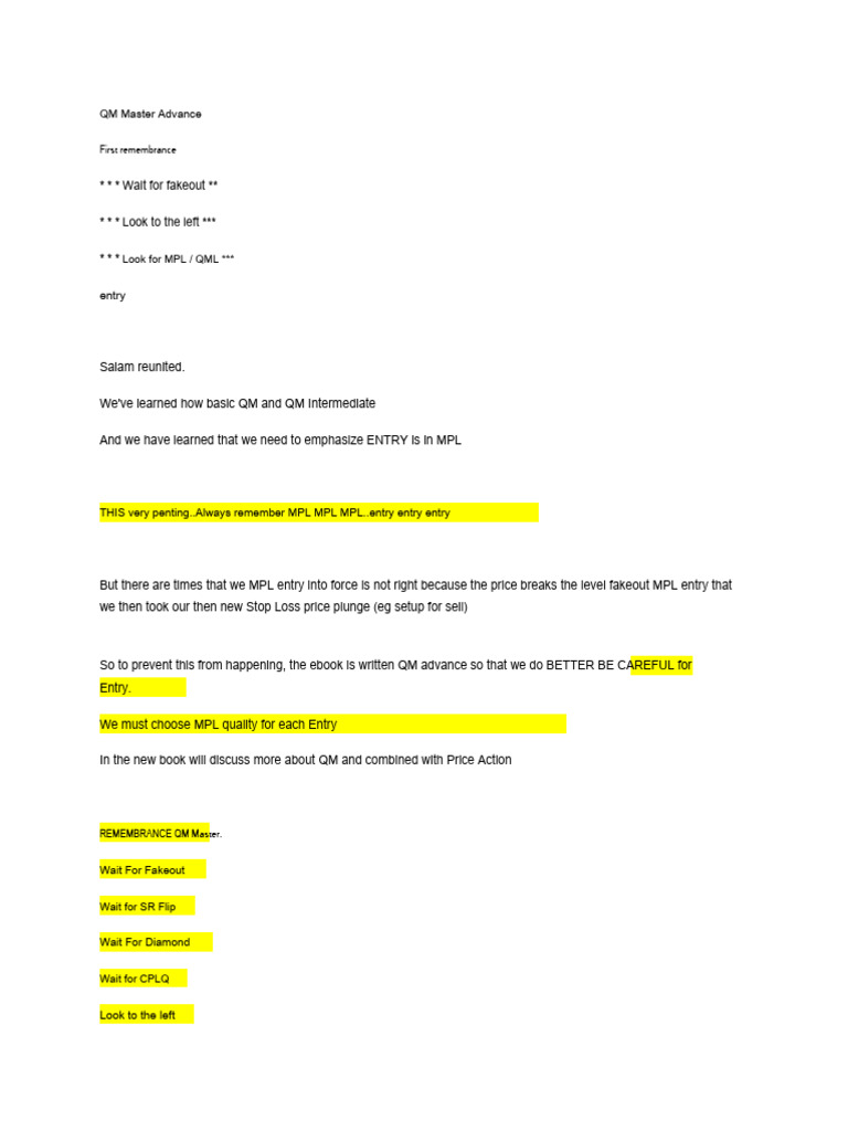 Strategi Entry dalam QM Master Advance | PDF