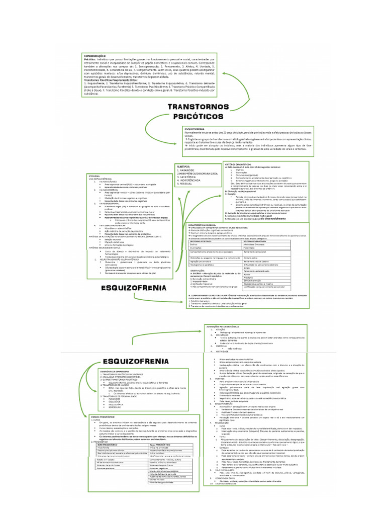 Mapa Mental - Transtornos Psicticos | PDF
