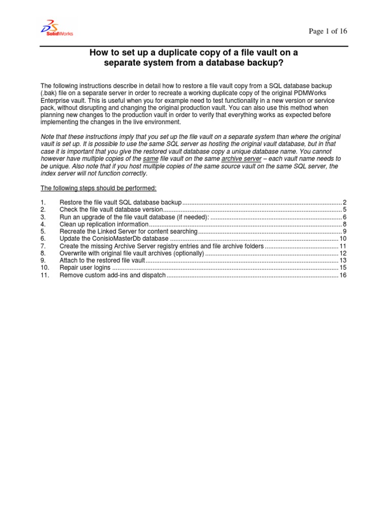 Duplicate File Vault Setup Guide | PDF | Microsoft Sql Server | Windows ...