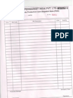 Proforma of Finished Good Cum Dispatch Note