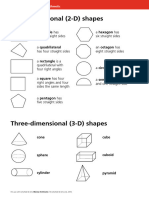 Mental Arithmetic Maths Facts Two and Threedimensional Shapes