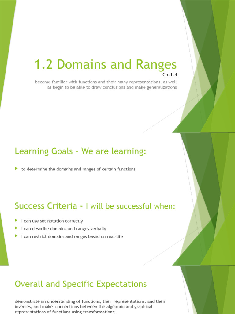 Understanding Domains and Ranges | PDF
