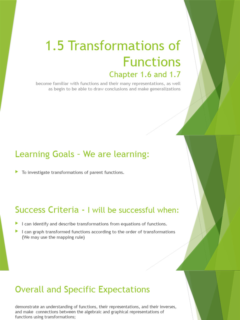 1.5 Transformations | PDF | Function (Mathematics) | Cartesian ...