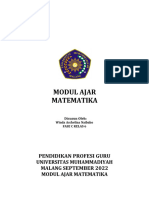 Pendidikan Profesi Guru Universitas Muhammadiyah Malang September 2022 Modul Ajar Matematika