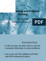 Programming and Problem Solving