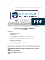 PT Verena Multi Finance TBK: Requirements