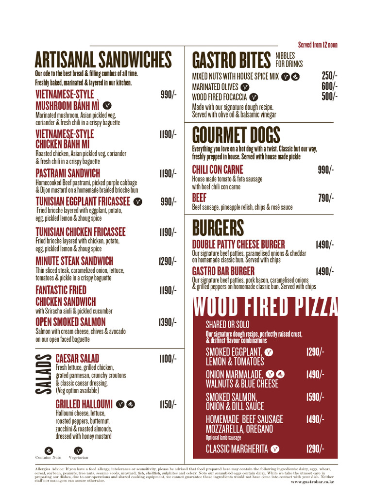 Art Café Menu Overview | PDF | Cooking, Food & Wine