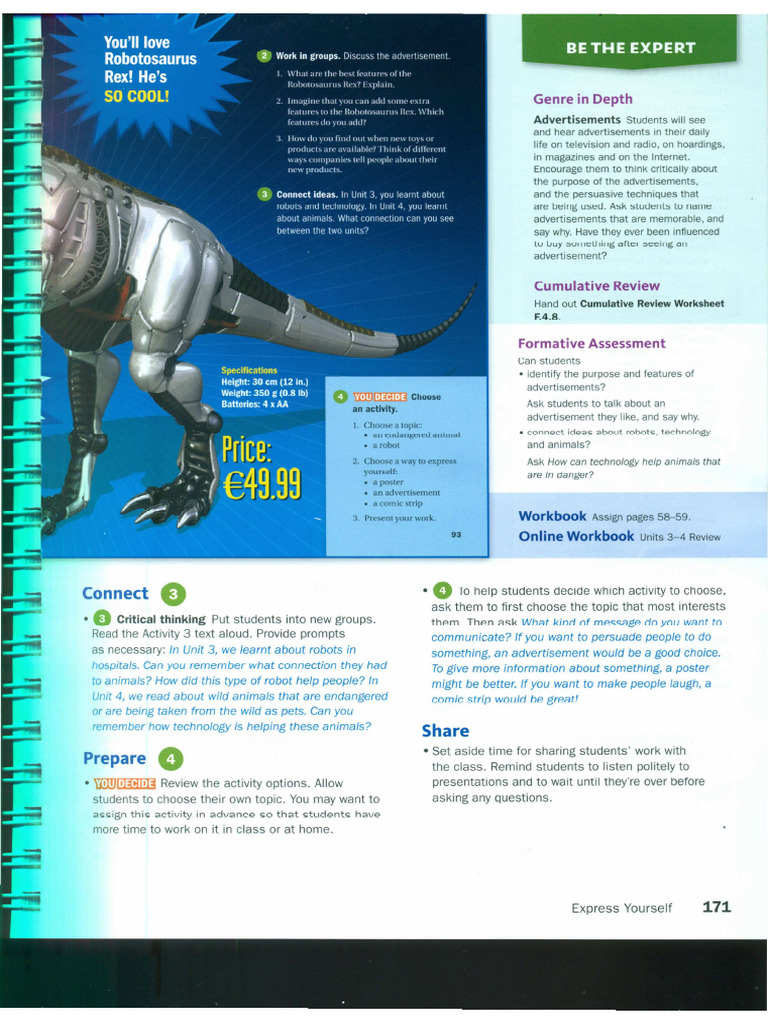 Impact Foundation - Teacher's Book - Unit 4 - T Rex Express Yourself ...