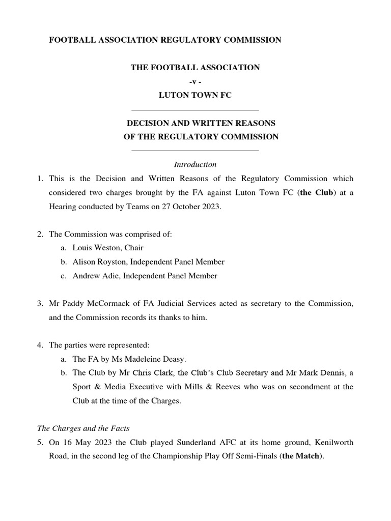 The Fa V Luton Town FC 30 October 2023 PDF