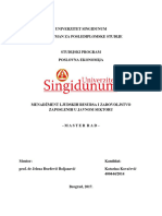 MR - Menadžment Ljudskih Resursa I Zadovoljstvo Zaposlenih U Javnom Sektoru