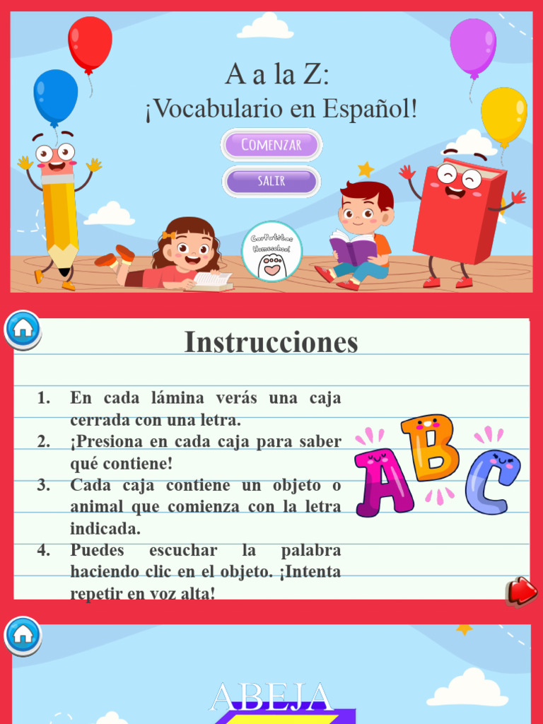 A A La Z Español - Carpatitas Homeschool | PDF