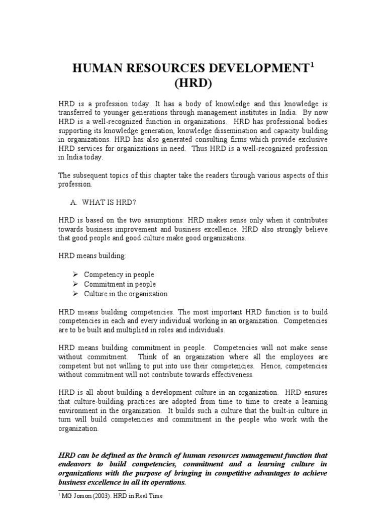 Understanding Human Resources Development | PDF | Competence (Human ...