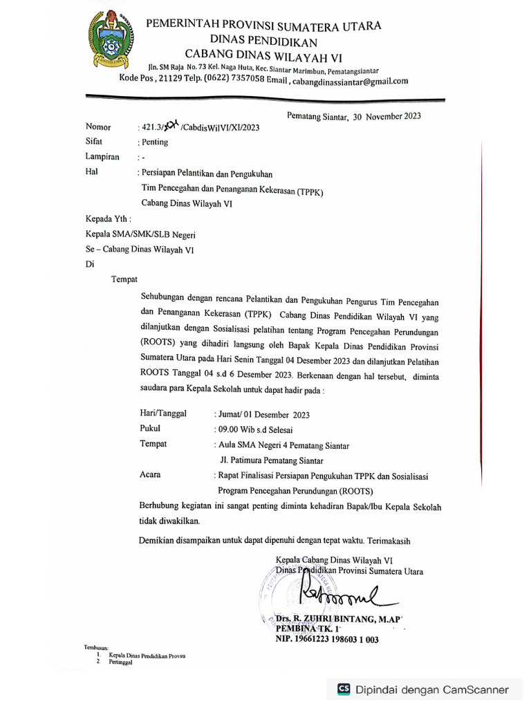 Undangan Rapat TPPK | PDF