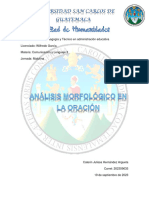 Analisis Morfologico de La Oración - 202309635 - JH