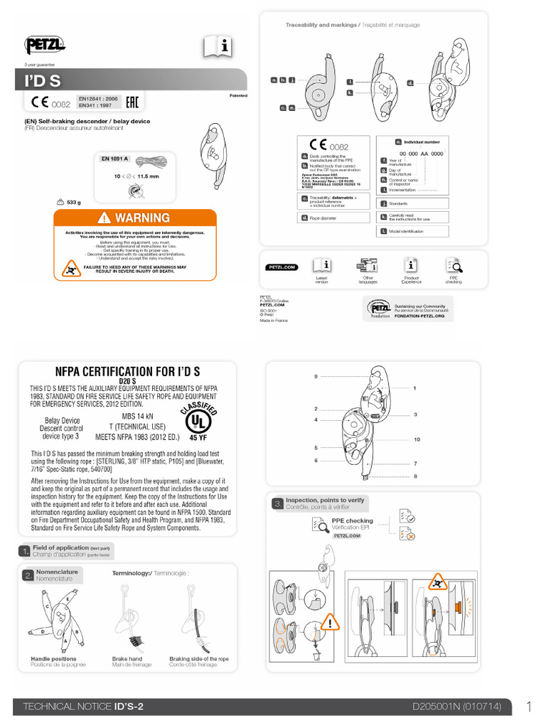FT Descendedor Petzl Ids | PDF | Equipo