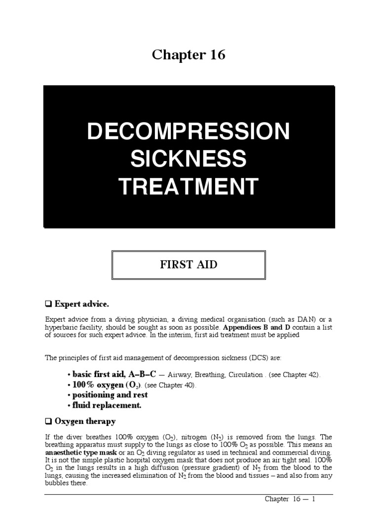 Decompression Sickness First Aid Guide | PDF | Scuba Diving ...