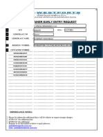 Container Early Entry Request: Importance Notes