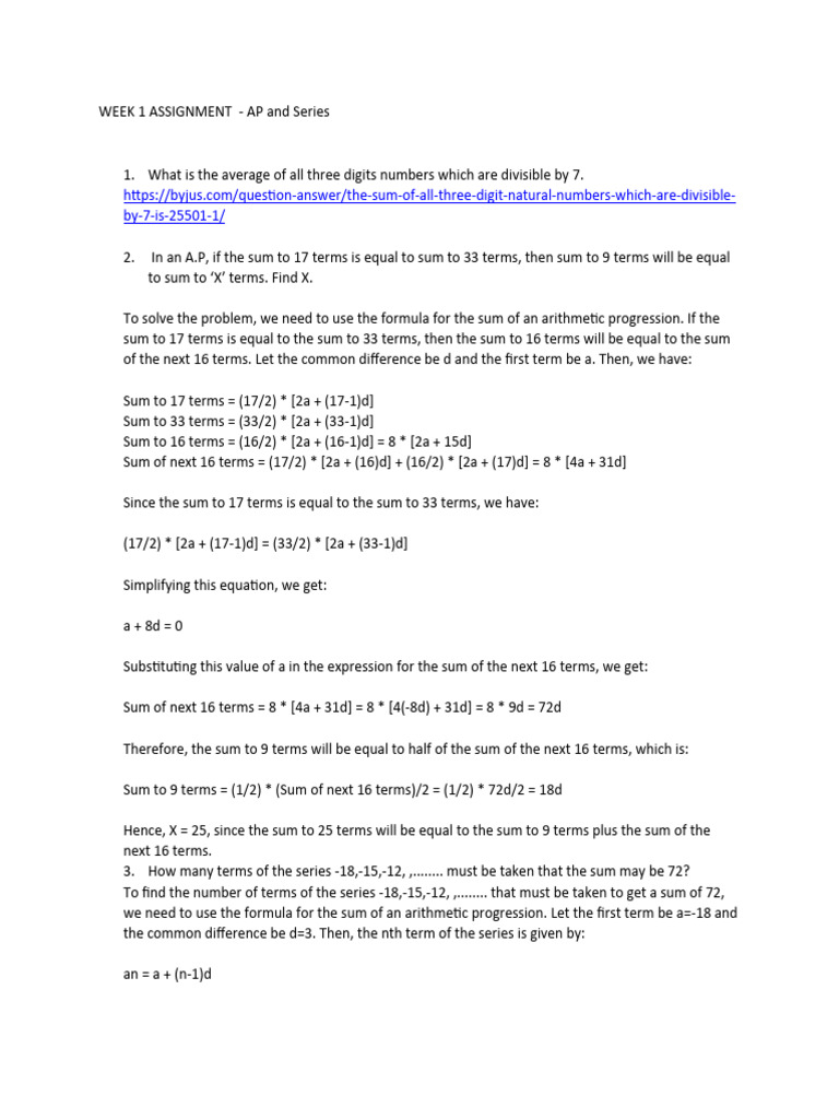 Assignment Questions AP - Week 1 | PDF | Mathematical Analysis | Algebra