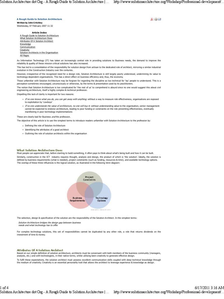 Solution Architecture Dot Org - A Rough Guide To Solution Architecture ...