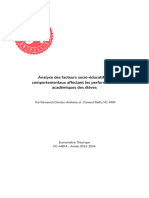 Analyse Des Facteurs Socio-Éducatifs Et Comportementaux Affectant Les Performances Académiques Des Élèves