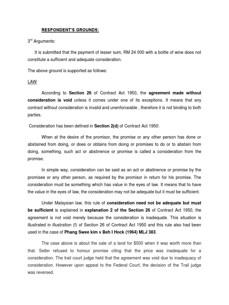 Ground 1 Respondent  PDF  Consideration  Eviction