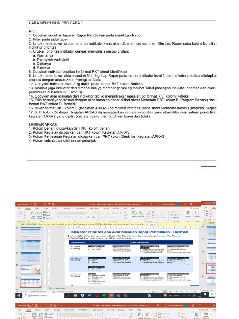 Contoh Pengisian RKT Rapor Pendidikan | PDF