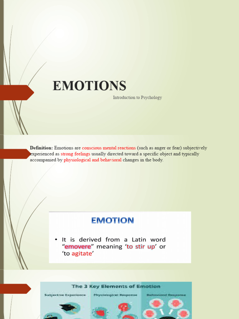 Understanding Emotions in Psychology | PDF
