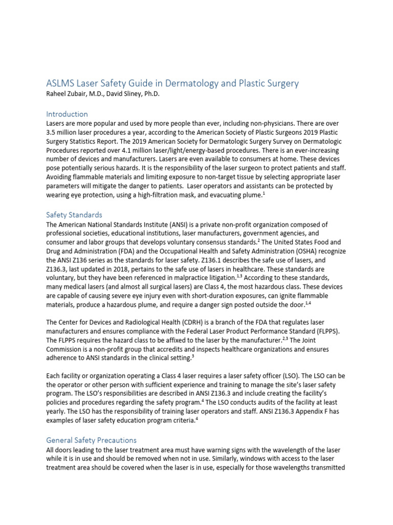 ALSMS Laser Safety Guide Final | PDF | Cornea | Infrared