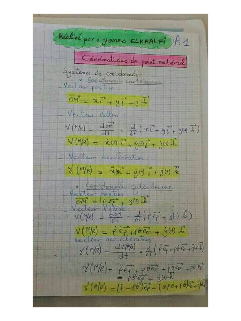 Résumé5 Mécanique du point matériel PDF